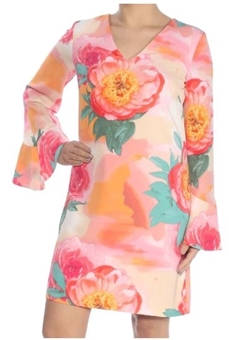 calvin klein pink bell sleeve dress