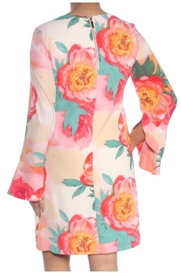 calvin klein floral bell sleeve dress