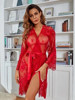 Picture of Red Lace Robe